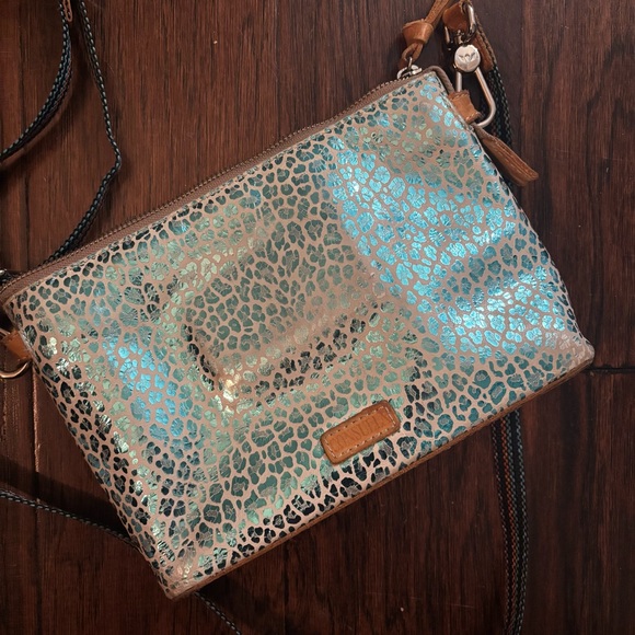 Consuela Handbags - Consuela blue silver print small crossbody bag purse with adjustable strap